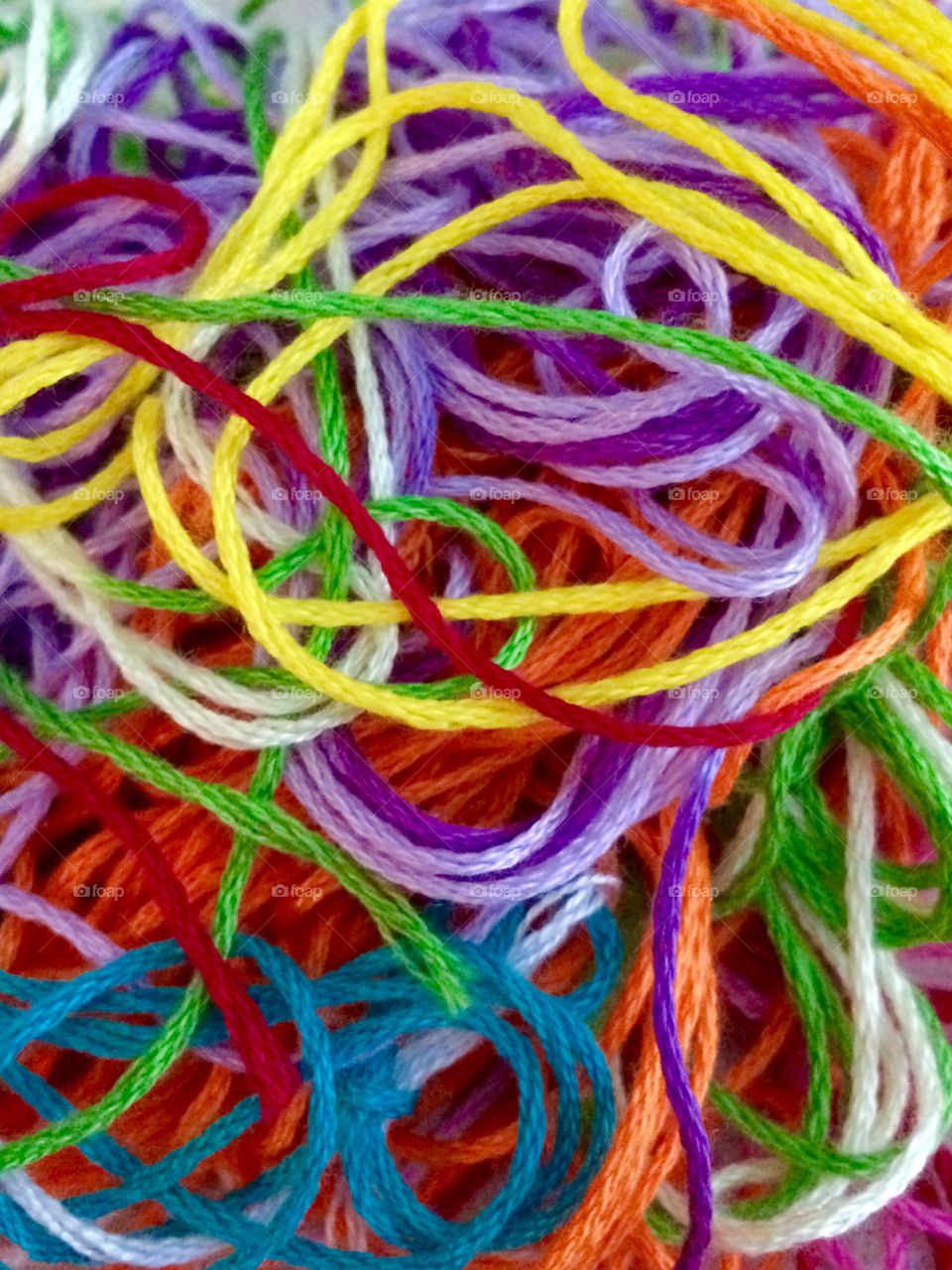 Full frame of multicolor thread