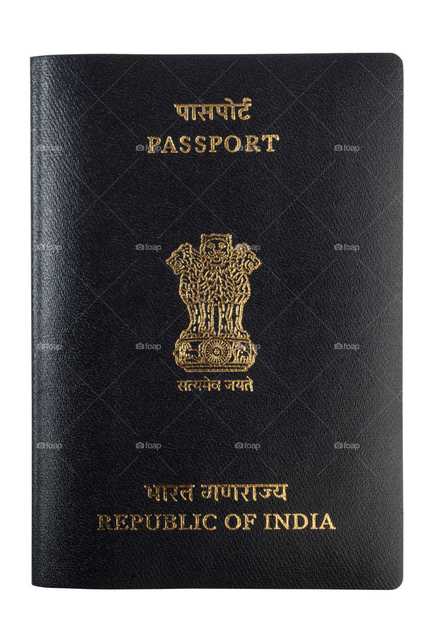 Indian Passport isolated on white background