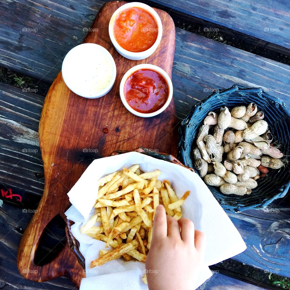 Beer and french fries