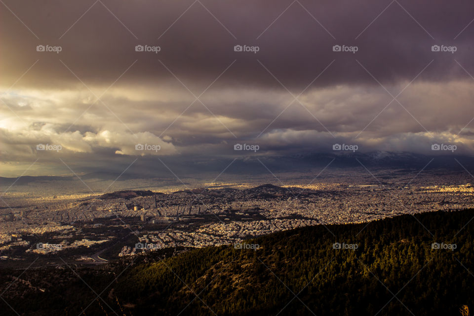 Athens view from Imittos mountain