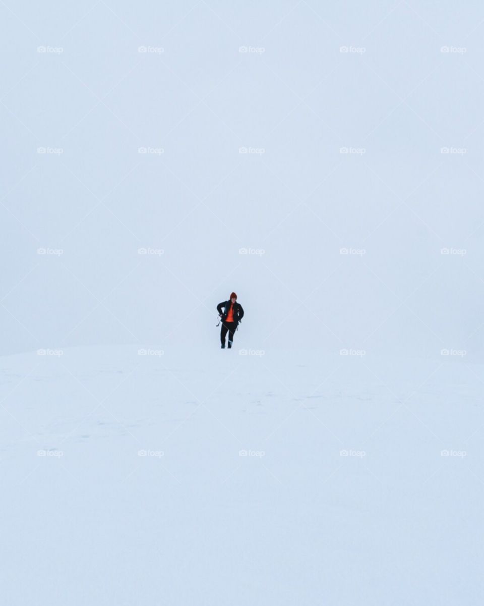 Hiking on the snow