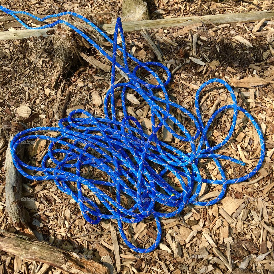Climbers rope pile