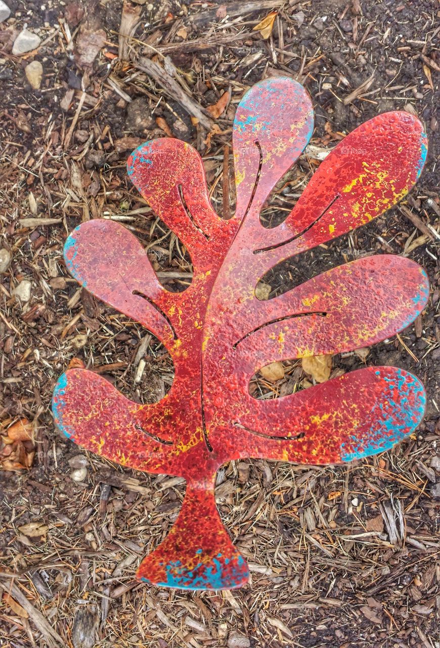 Autumn Leaf. Metal Yard Ornament