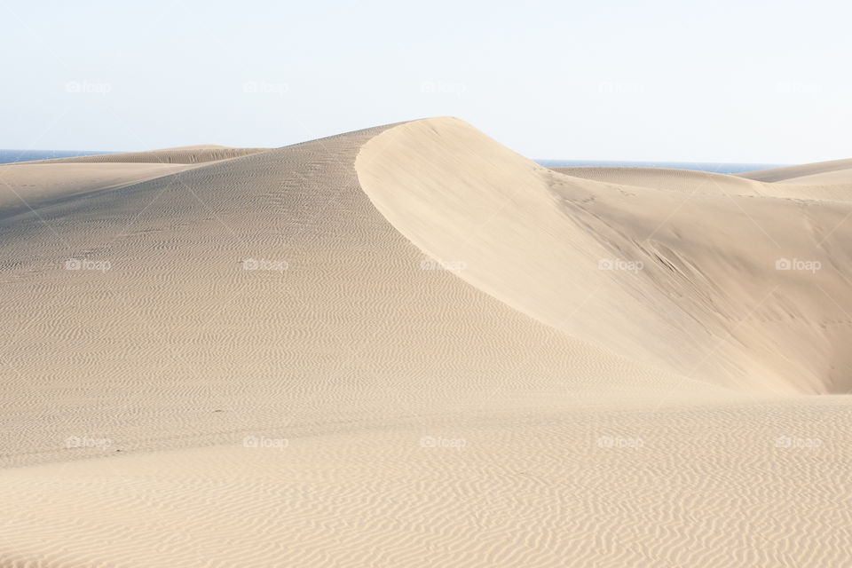 Sand dunes in Gran Canaria, Maspalomas, Canary Islands, Spay
