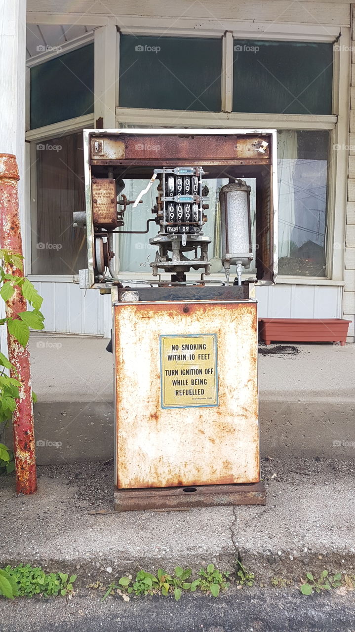 Old gas pump