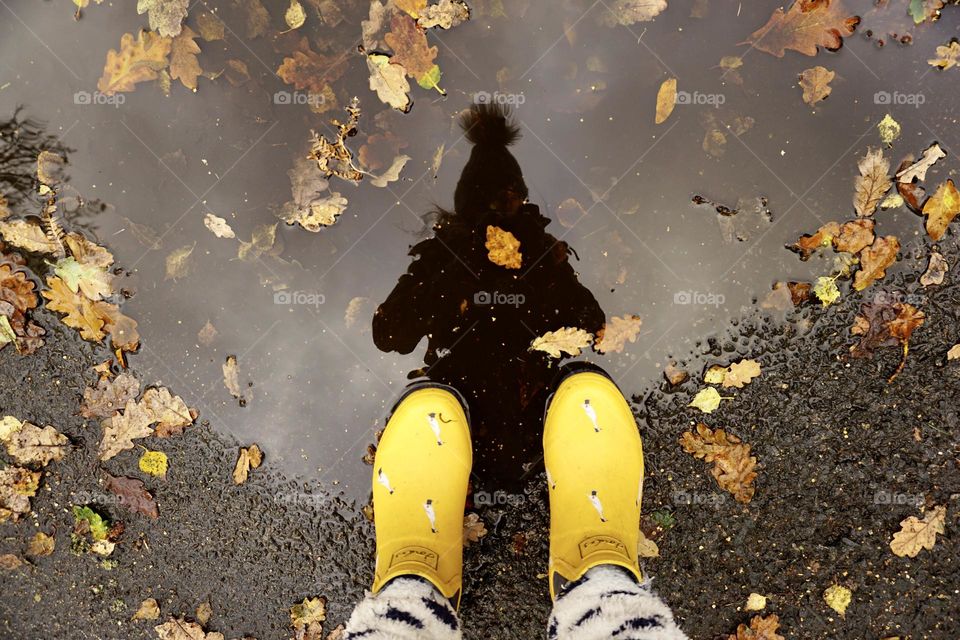 My shadow in a puddle 