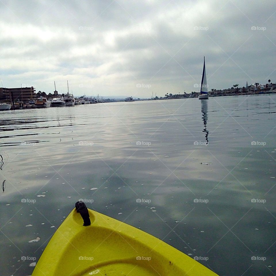 Sailboat, Kayak and Sea