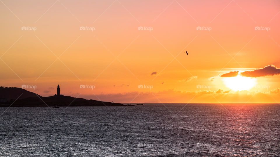 Sunset over the horizon