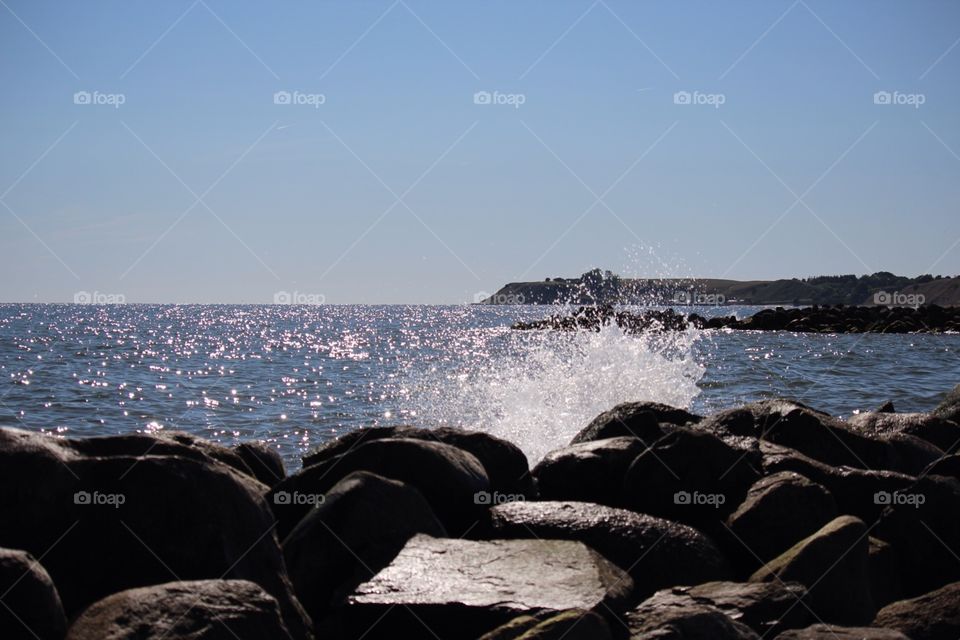 Beautiful waves by the beach 