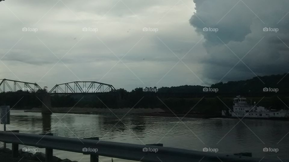 Storm Coming in Over River