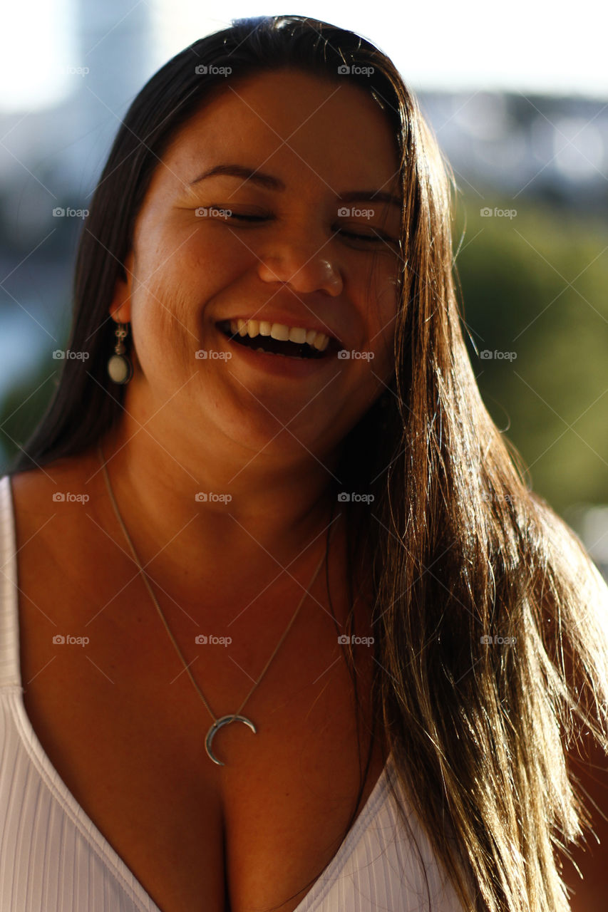 Portrait of a Brazilian woman smiling