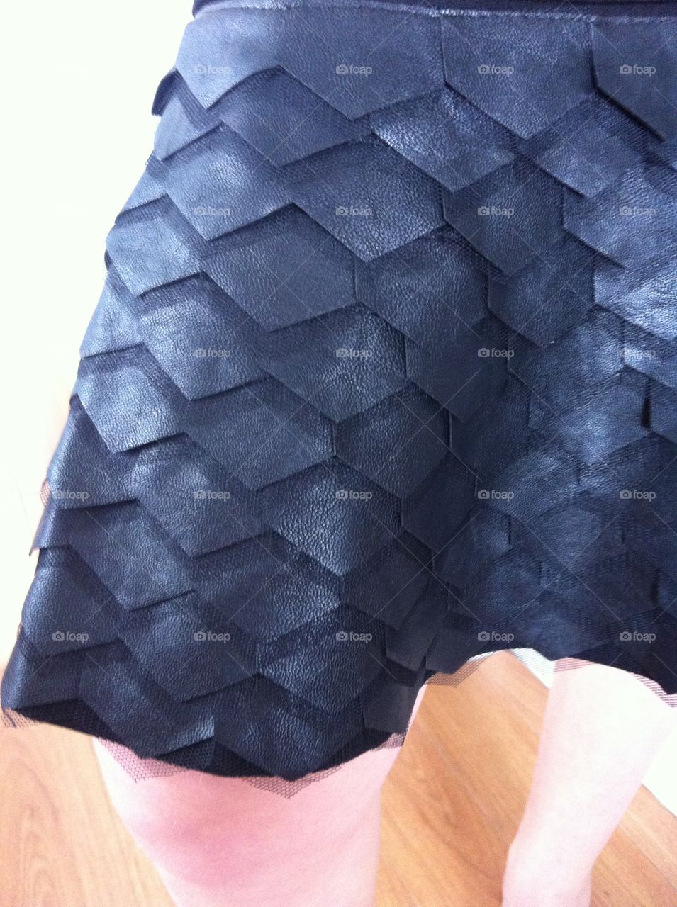 wearable art faux leather pleather mermaid scale skirt