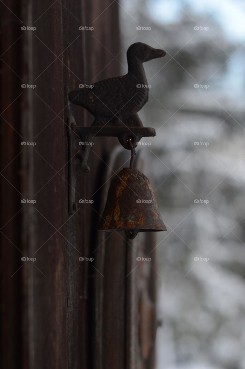 old metal dorbell serving for decorative purposes.