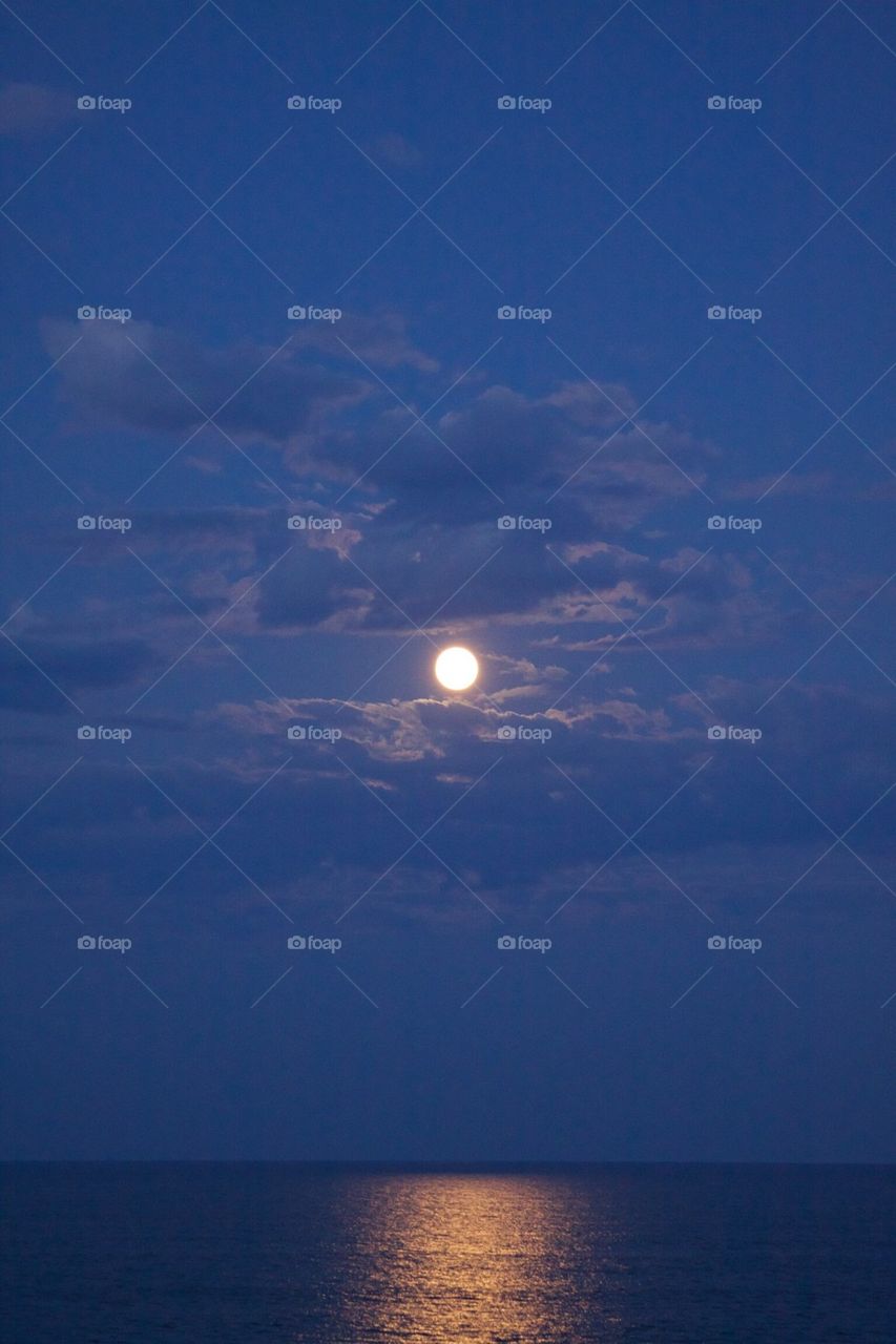 Moonlight over the ocean