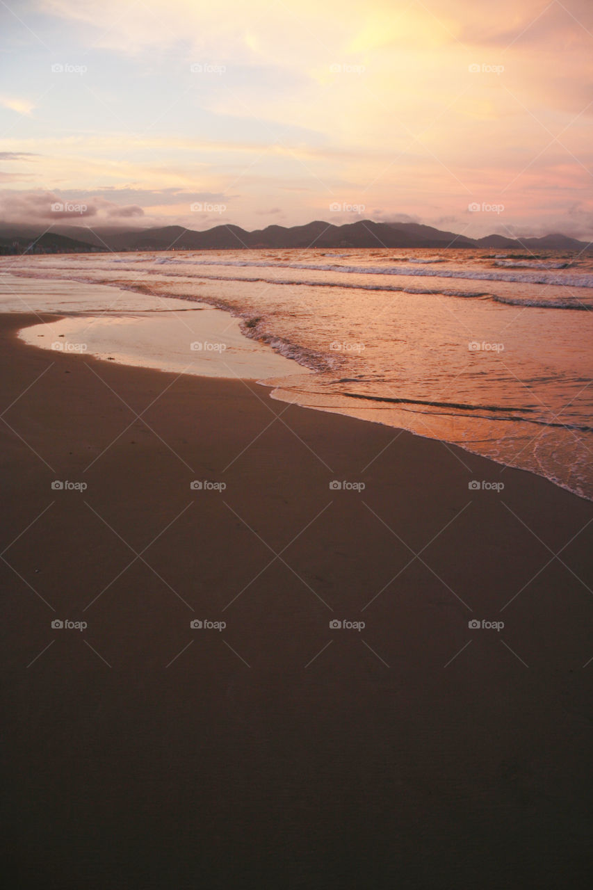 Dusk beach in Brazil