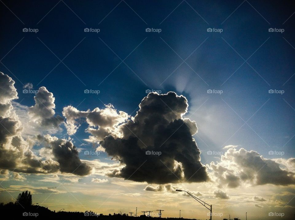 Castle in sky. Big tall black cloud 