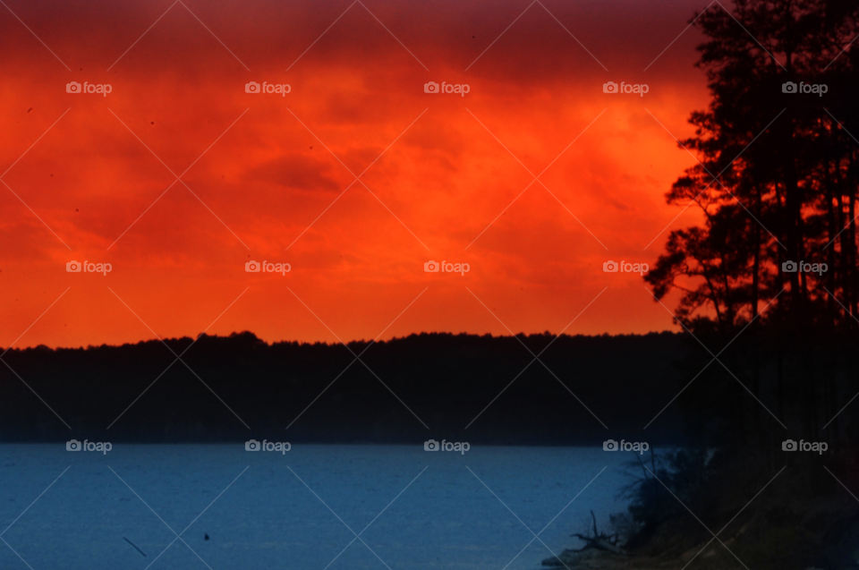 sky red sunset orange by lightanddrawing