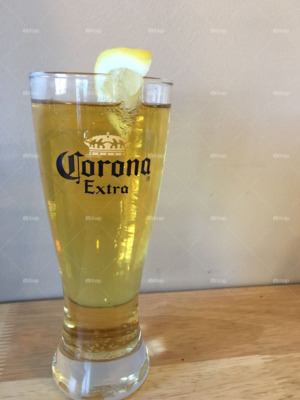 Corona beer with lemon 