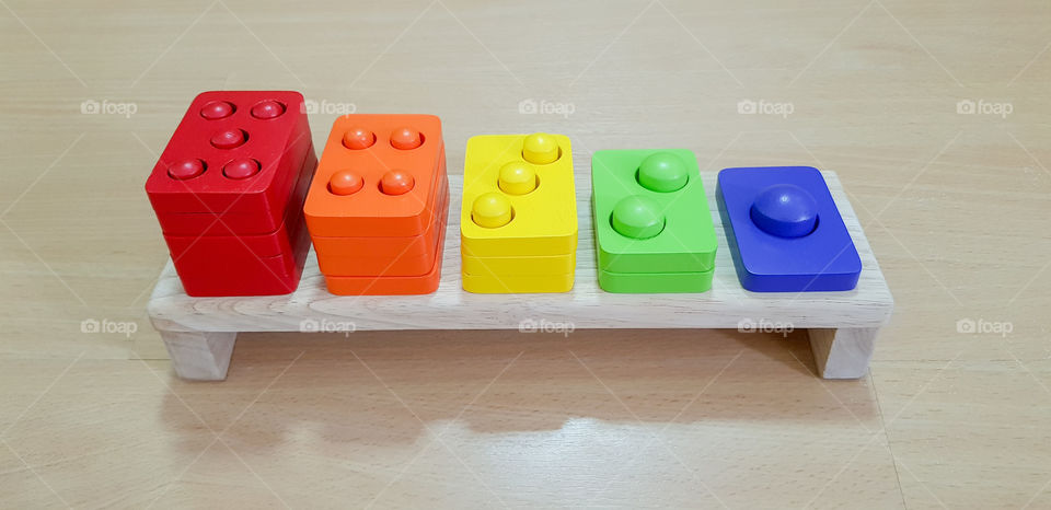 Multicolor wood toy
