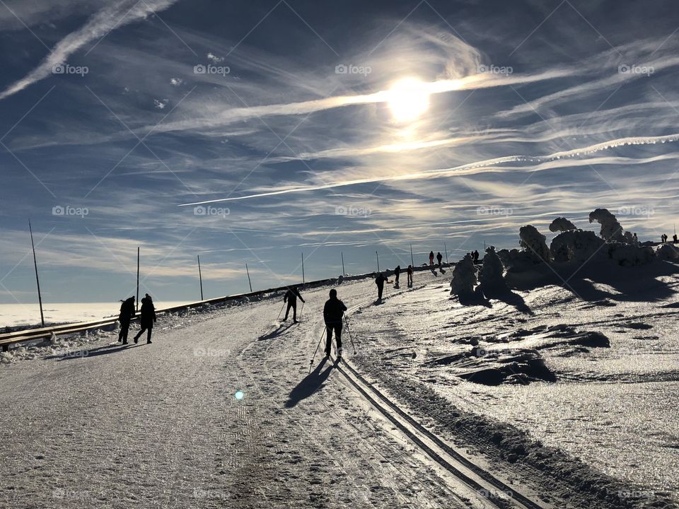 my wife on a ski running
