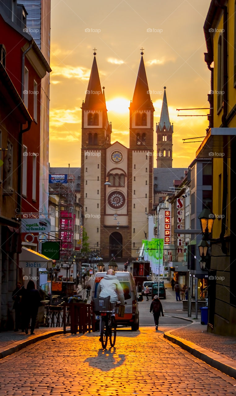Sunrise at Würzburg , Bavaria of Germany