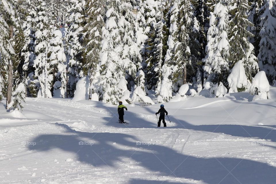 Skiing on the slopes 