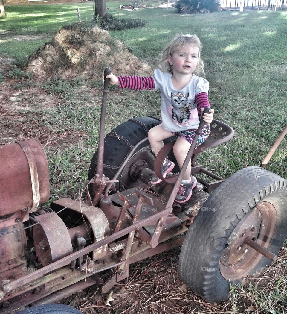 Ashton and old tractor 