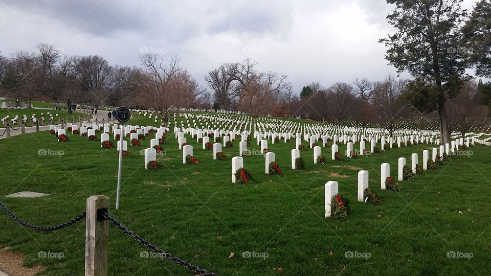 Wreaths at Arlington National Cemetery. 2016.