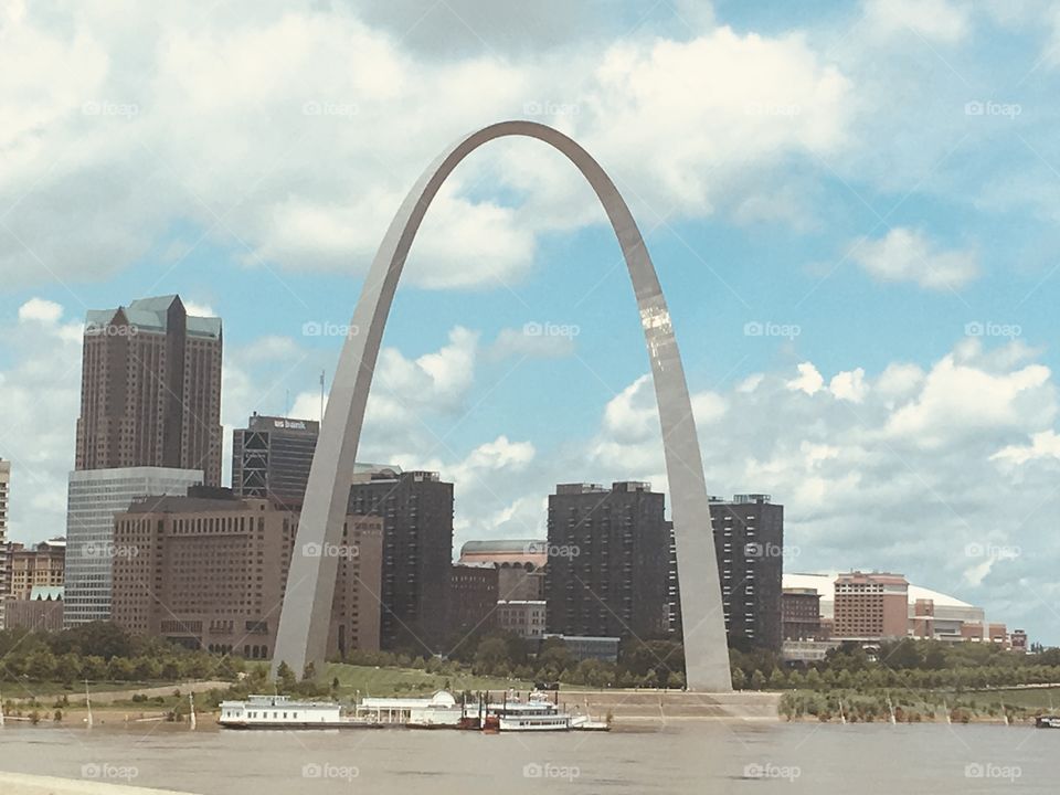 The beautiful Gateway arch, in St. Louis, Missouri. The top is at 630 feet! You can pass it on your way out of town. 