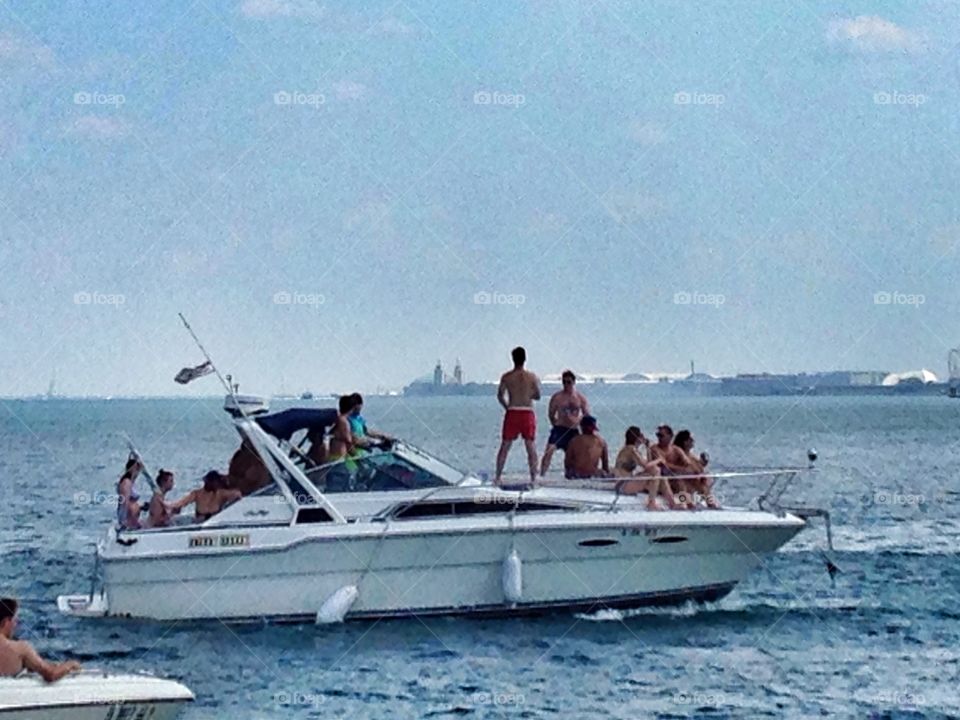 Summer Days. Boating with friends