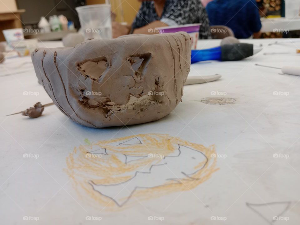 Pottery class, October themed.