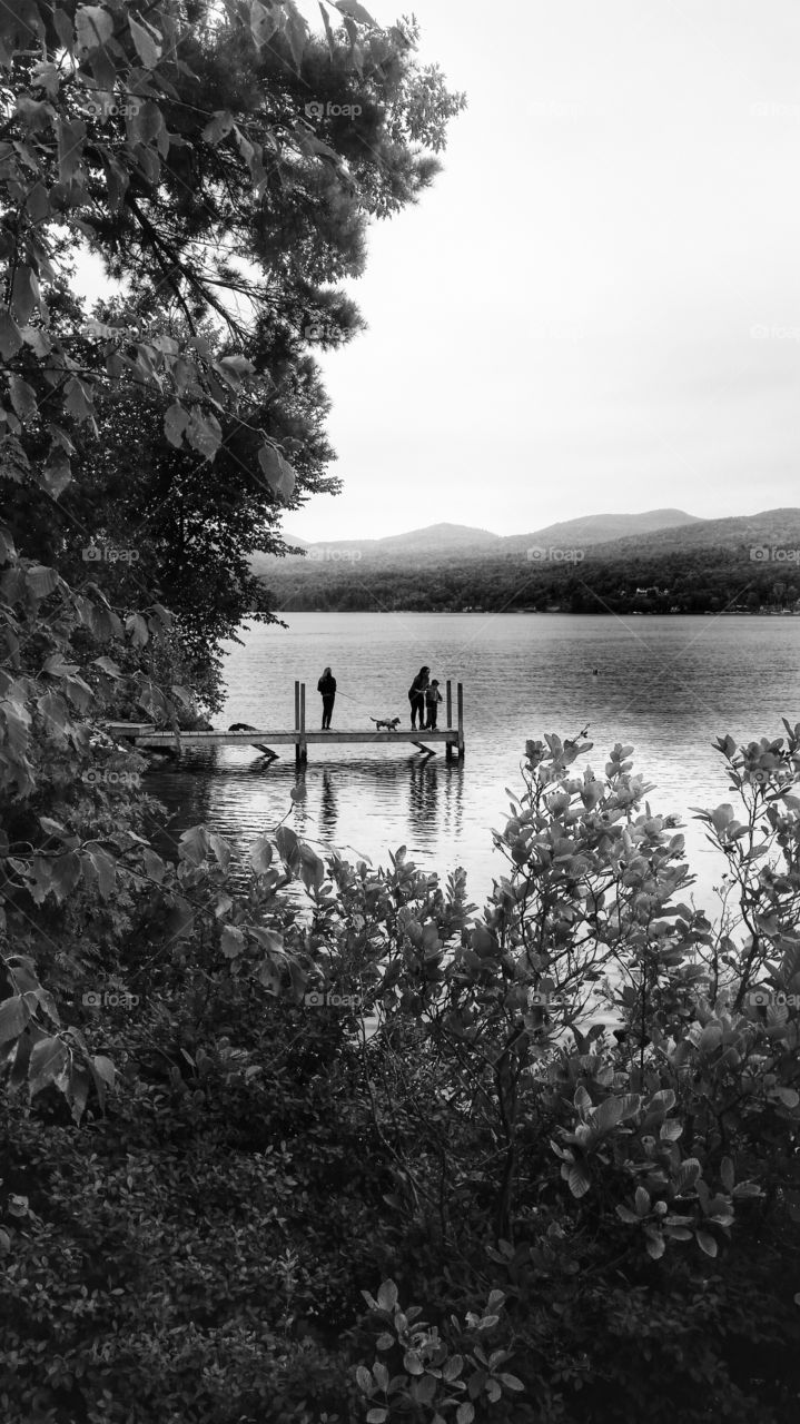 High angle view of fisherman