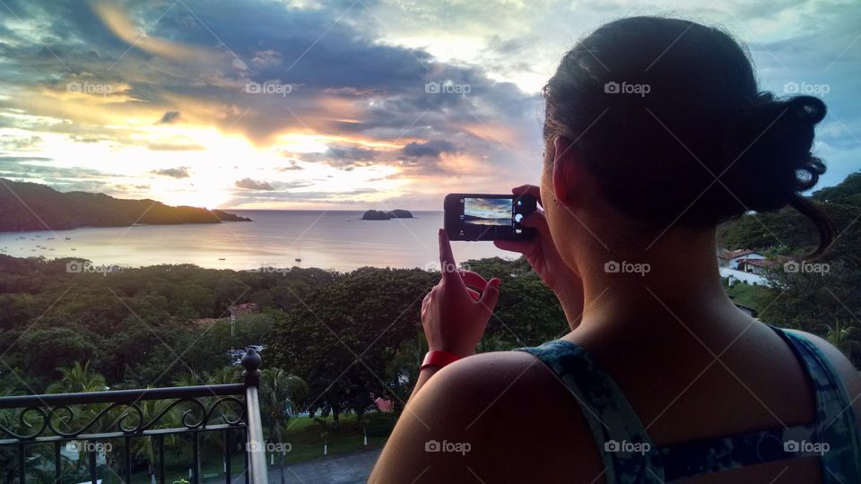 sunset. Costa Rica honeymoon 