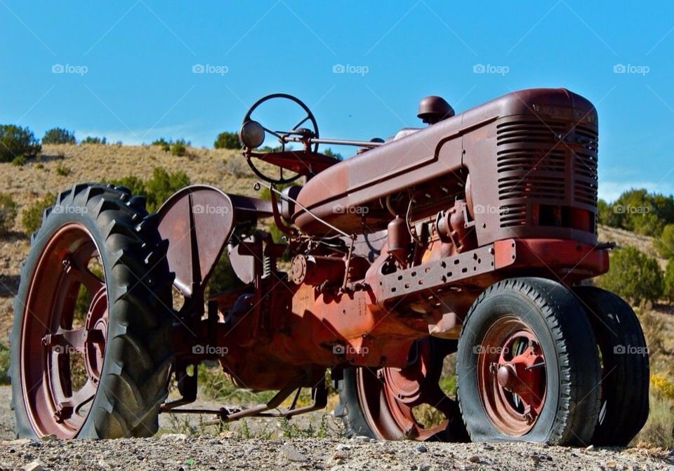 Rusty tractor
