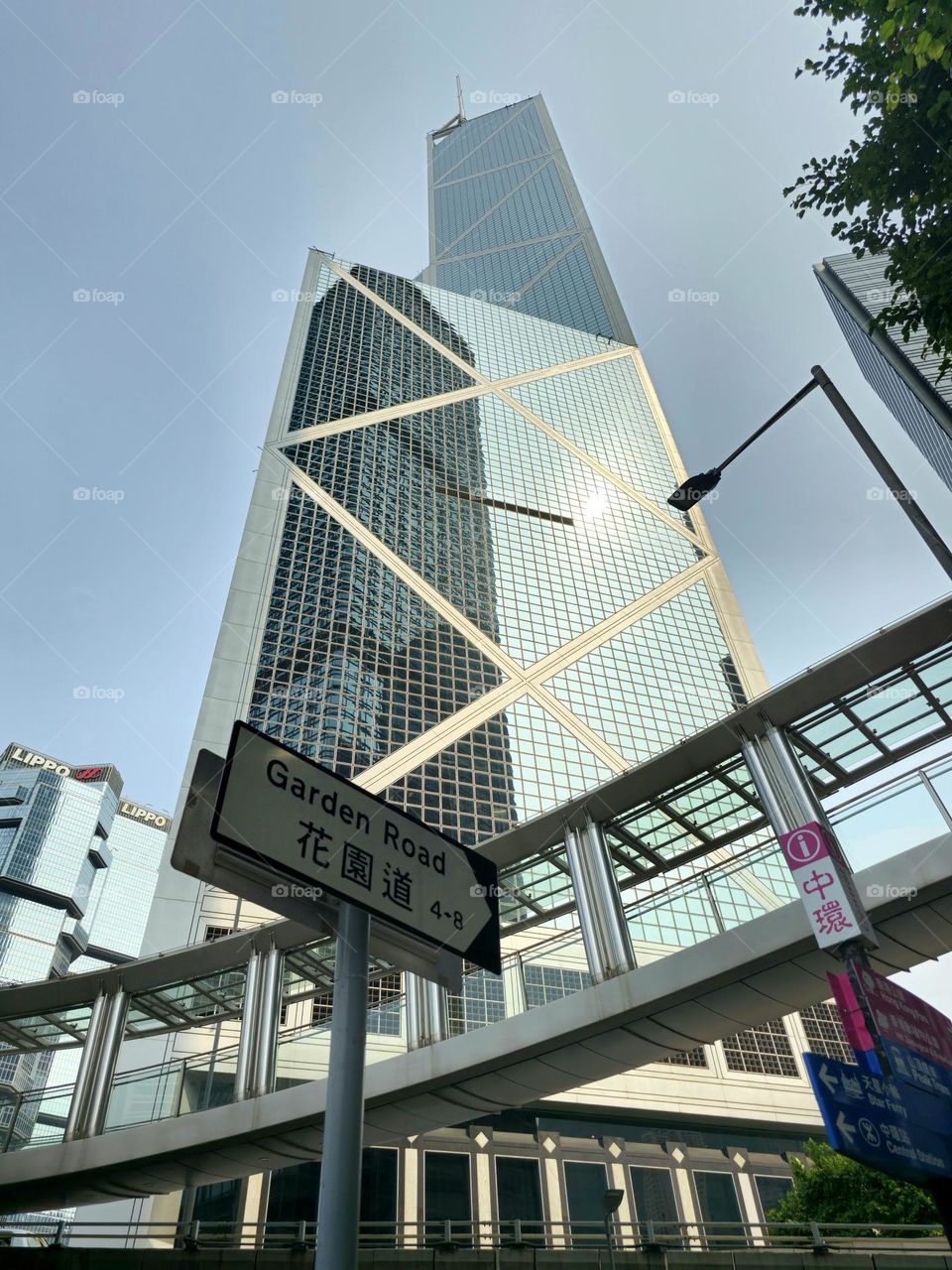 Bank of China with Cheung Kong Center Reflection, Hong Kong