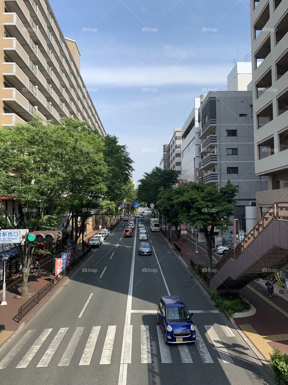 Japan street with nice trees