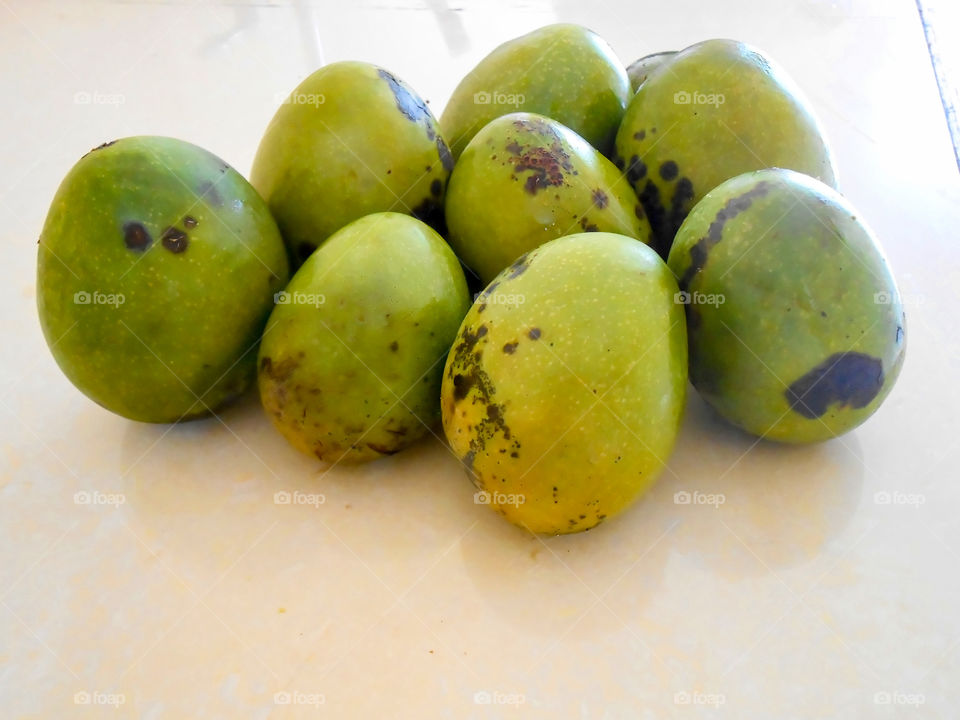 Ripe Green Skin Mangoes