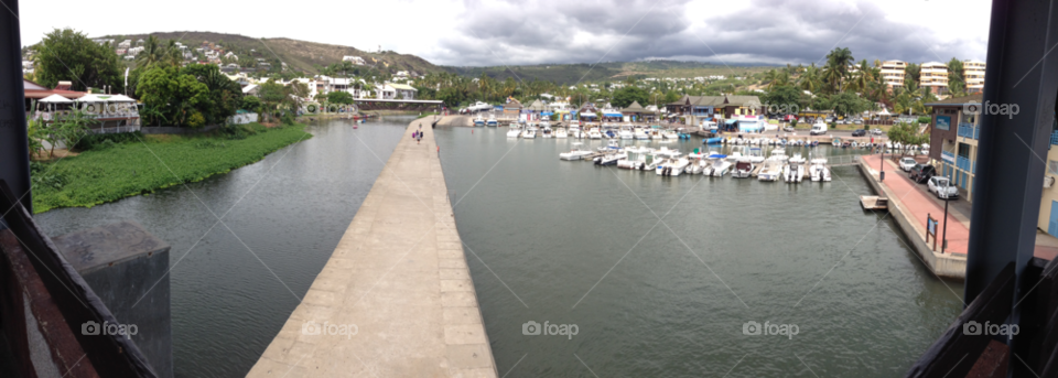 clouds bridge sea boat by hkjohan
