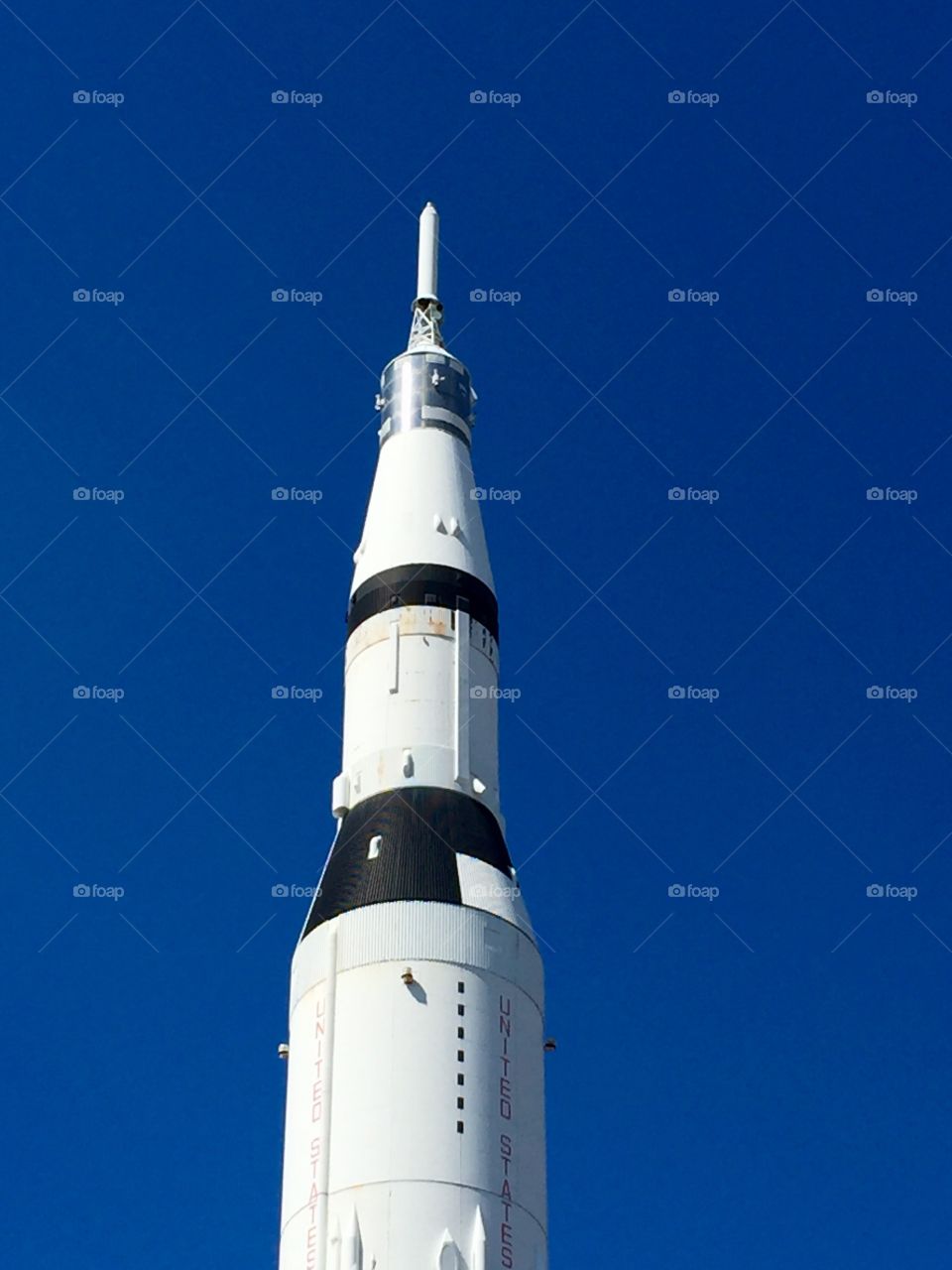 Rocket with a blue sky