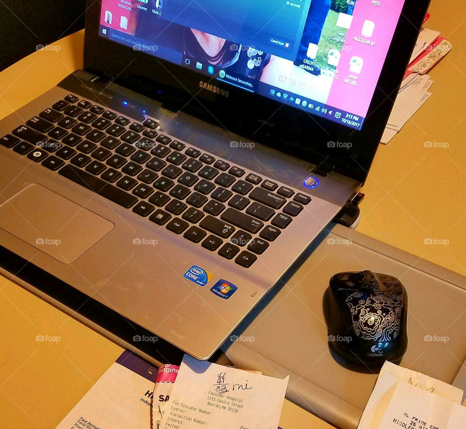 Tax time! You gather receipts, your laptop, calculator & start writing your finances onto lists & tax forms for the IRS!