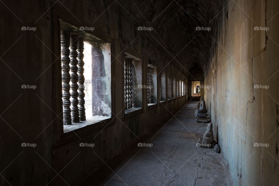 Inside Ankor Wat temple in Siem reap Cambodia 