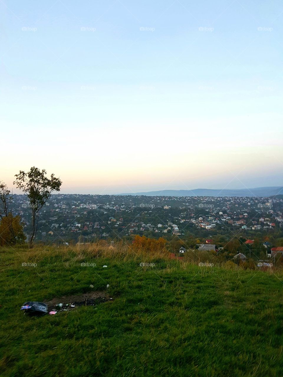 view from the hill to the city