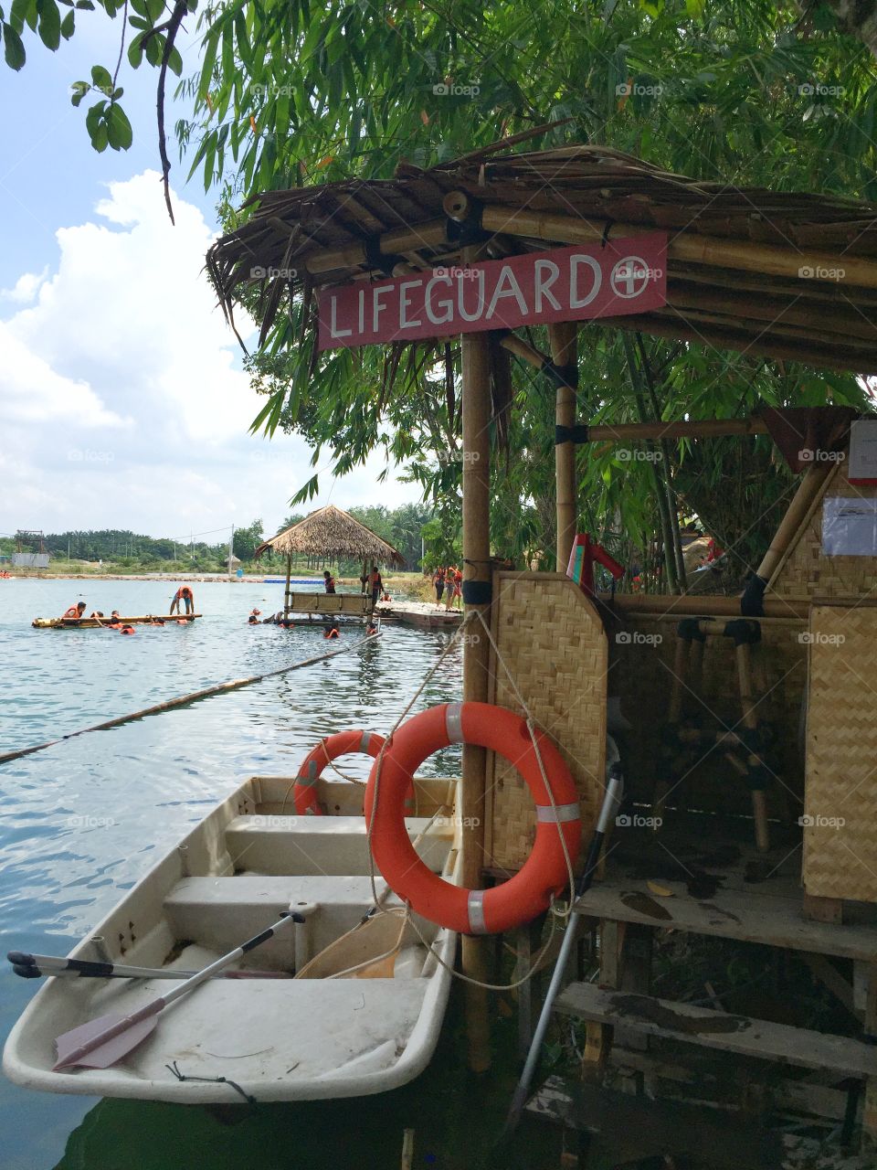 Lifeguard post and a boat