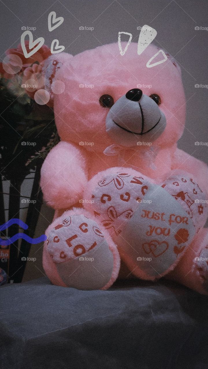 Pink teddy so cute . Cutie pie 😊😊❤️❤️