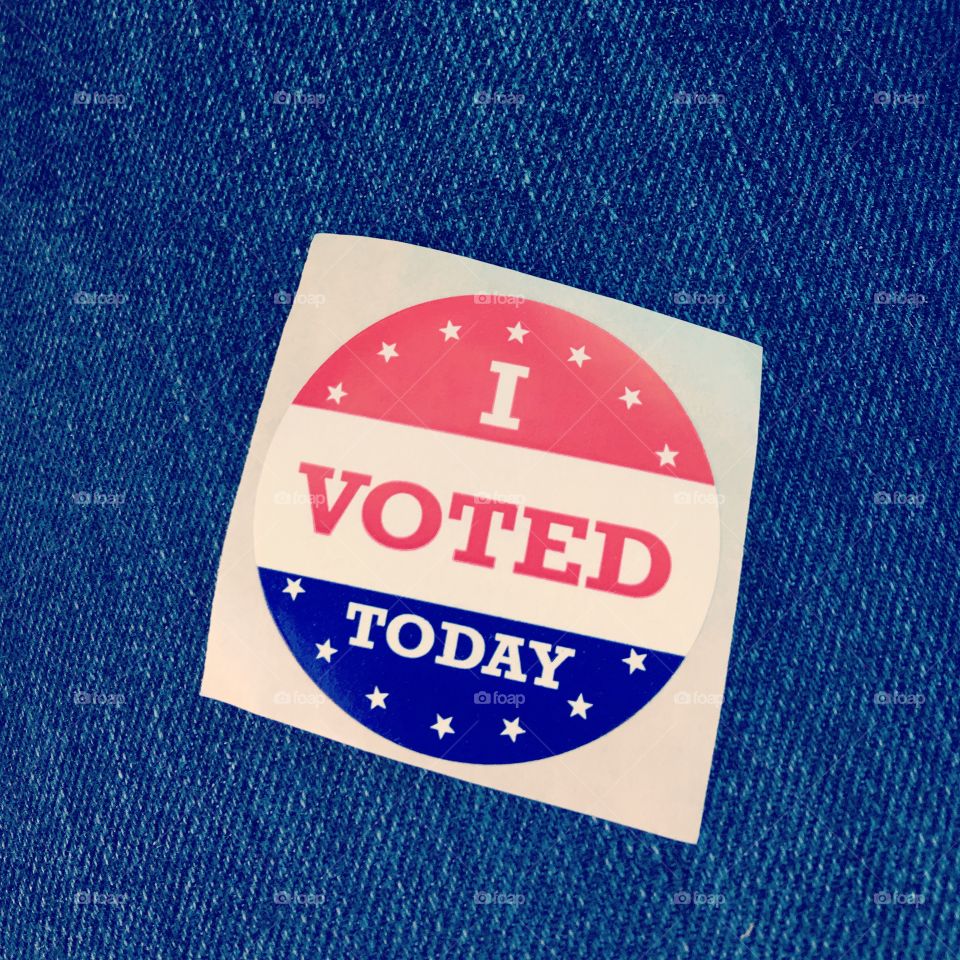 Authentic, American "I Voted Today" sticker from the 2016 presidential election. 