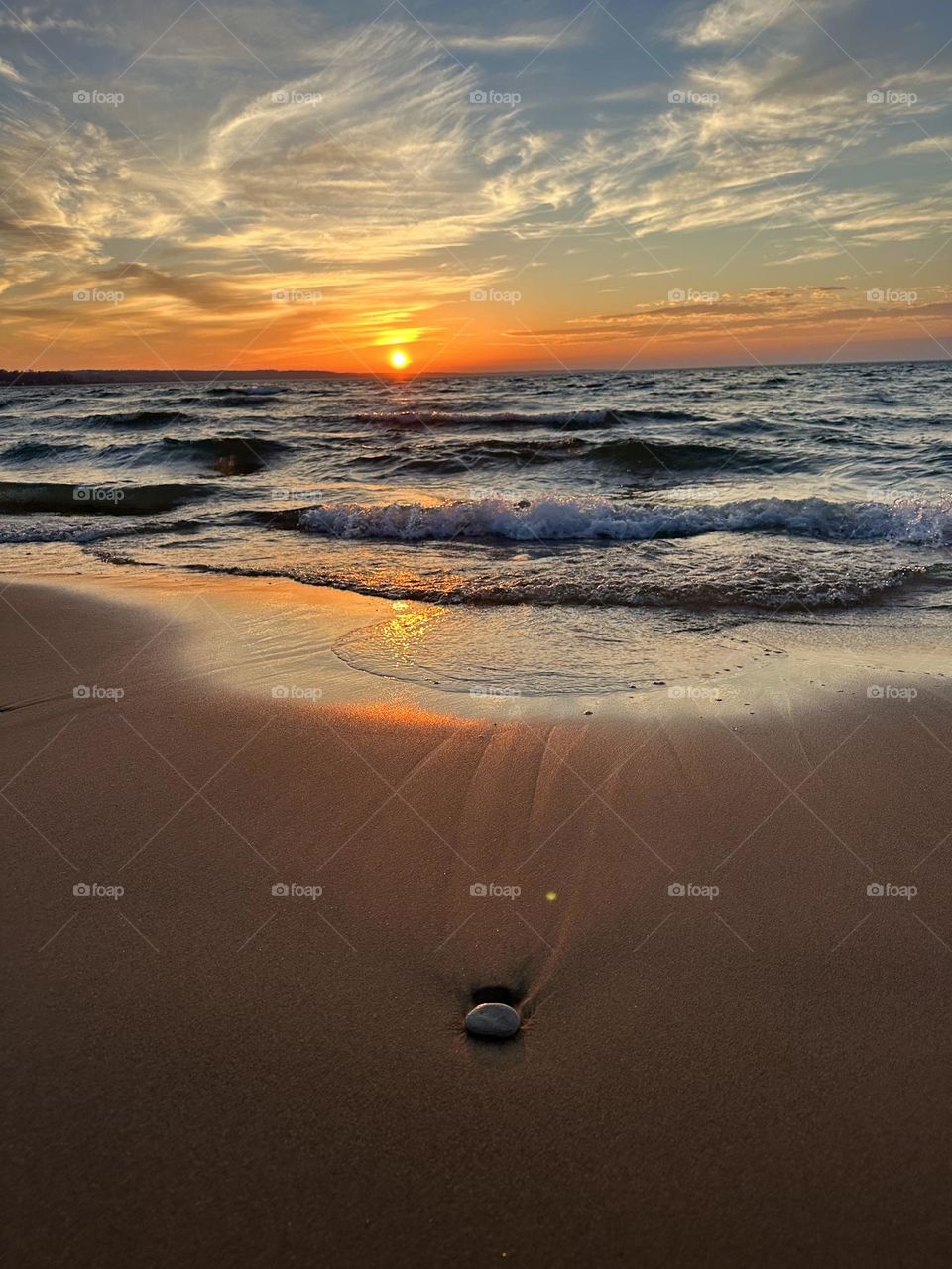 Sunset on a rare warm November day in Northern Michigan. The wind and waves are a balm to the soul!