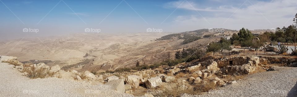 view of the promise land from mt. nebo, jordan