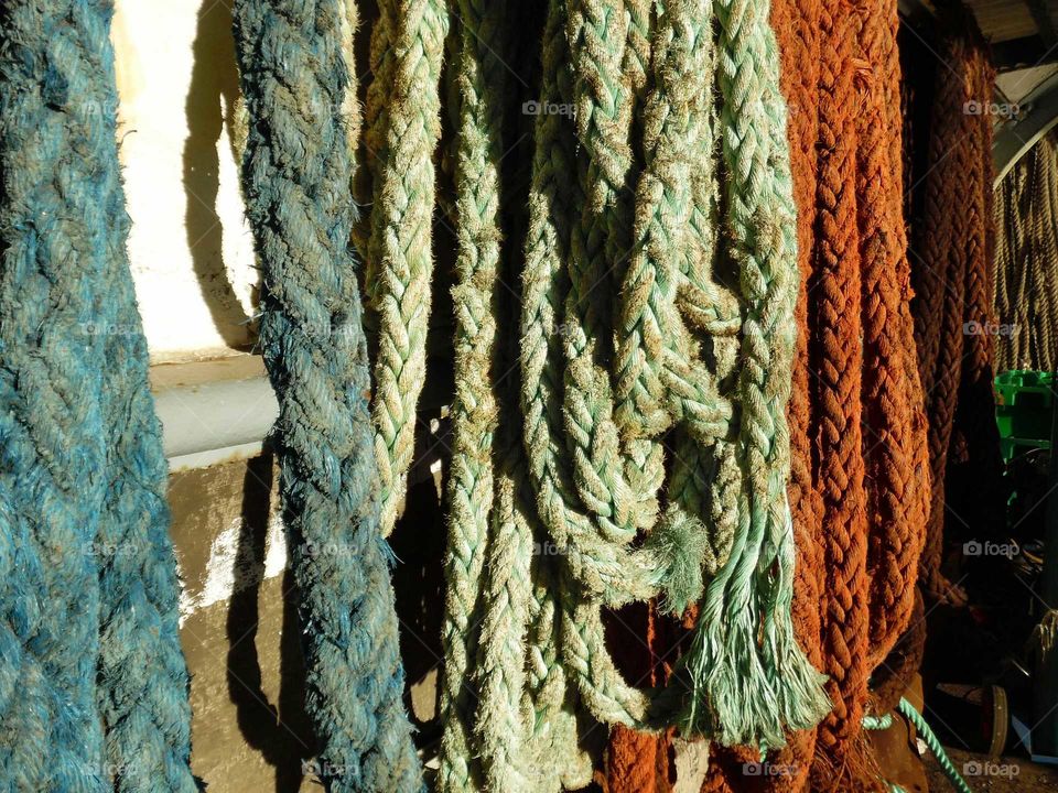 ropes at newlyn harbour in Cornwall