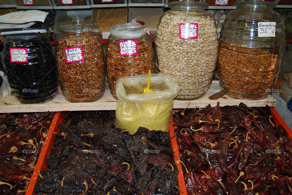 food market chilli dried nuts by Nikita80