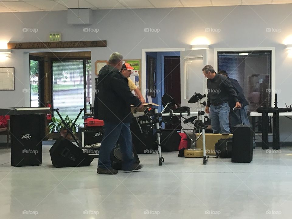 Setting up the band for the senior dance to night. Keeping healthy body and soul.